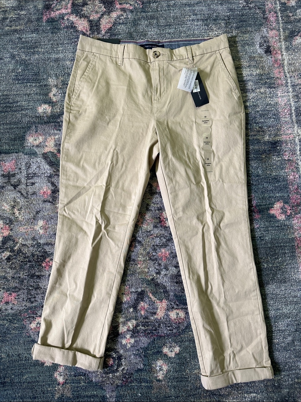 Tommy Hilfiger Women's Cropped Hampton Heritage Chino Pants - Khaki Size 10 NWT